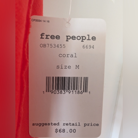 Free People Orange Sleeveless Top Size Medium - Picture 3 of 9